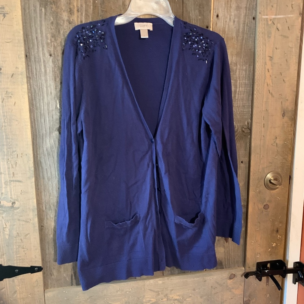 LOFT navy blue cardigan